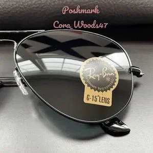 Ray-Ban Aviator Black Lenses RB3025 Black Frame 58 / 62 Unisex New Ray-Ban RB3025 Black Prescription Sunglasses - 50% Off Lenses main image 3
